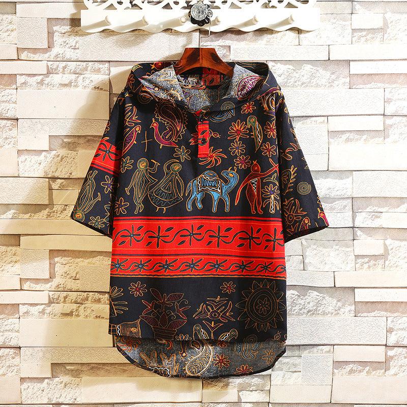INCERUN Ethnic Style Printed T Shirt Men - WOMONA.COM