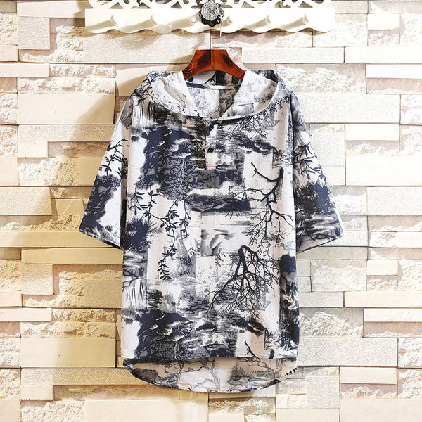 INCERUN Ethnic Style Printed T Shirt Men - WOMONA.COM