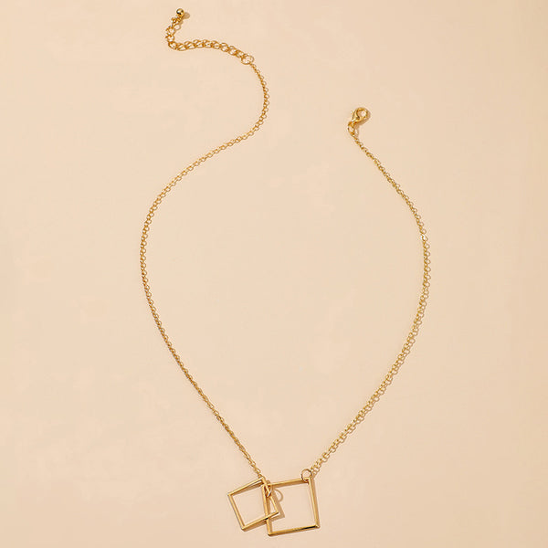 Square Alloy Ins Bohemian Fashion Single-layer Necklace - WOMONA.COM
