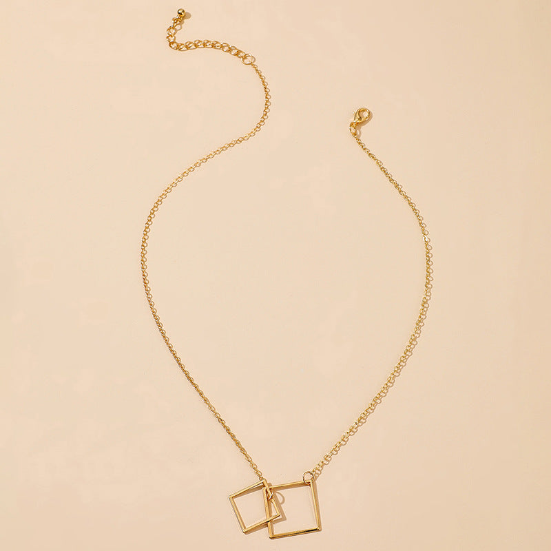 Square Alloy Ins Bohemian Fashion Single-layer Necklace - WOMONA.COM