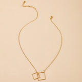 Square Alloy Ins Bohemian Fashion Single-layer Necklace - WOMONA.COM