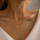 Square Alloy Ins Bohemian Fashion Single-layer Necklace - WOMONA.COM