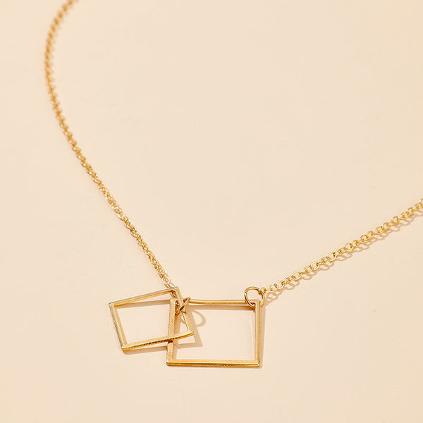 Square Alloy Ins Bohemian Fashion Single-layer Necklace - WOMONA.COM