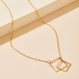 Square Alloy Ins Bohemian Fashion Single-layer Necklace - WOMONA.COM