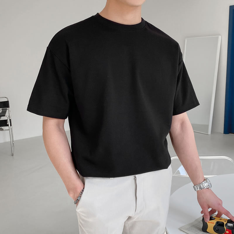 Men''s Loose Solid Color T-shirt Men''s