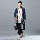 Chinese Style Cotton And Linen Printed Robe - WOMONA.COM