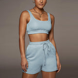 High Waist Lace-up Fashion Casual Shorts Vest Suit Women - WOMONA.COM