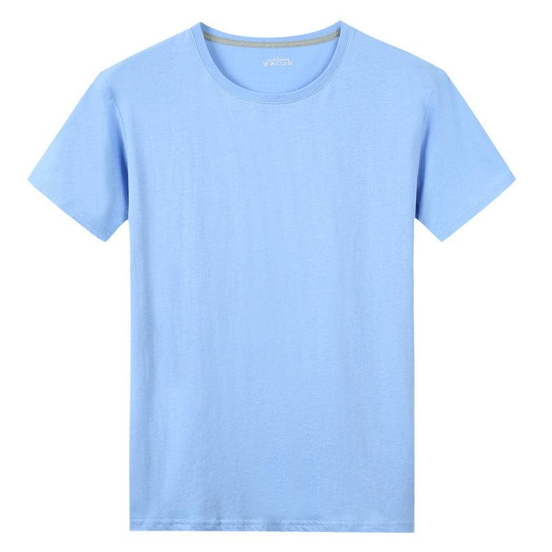 Men S Solid Color Cotton Short Sleeved T Shirt - WOMONA.COM