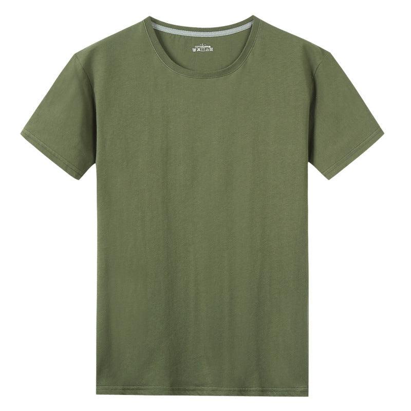 Men S Solid Color Cotton Short Sleeved T Shirt - WOMONA.COM