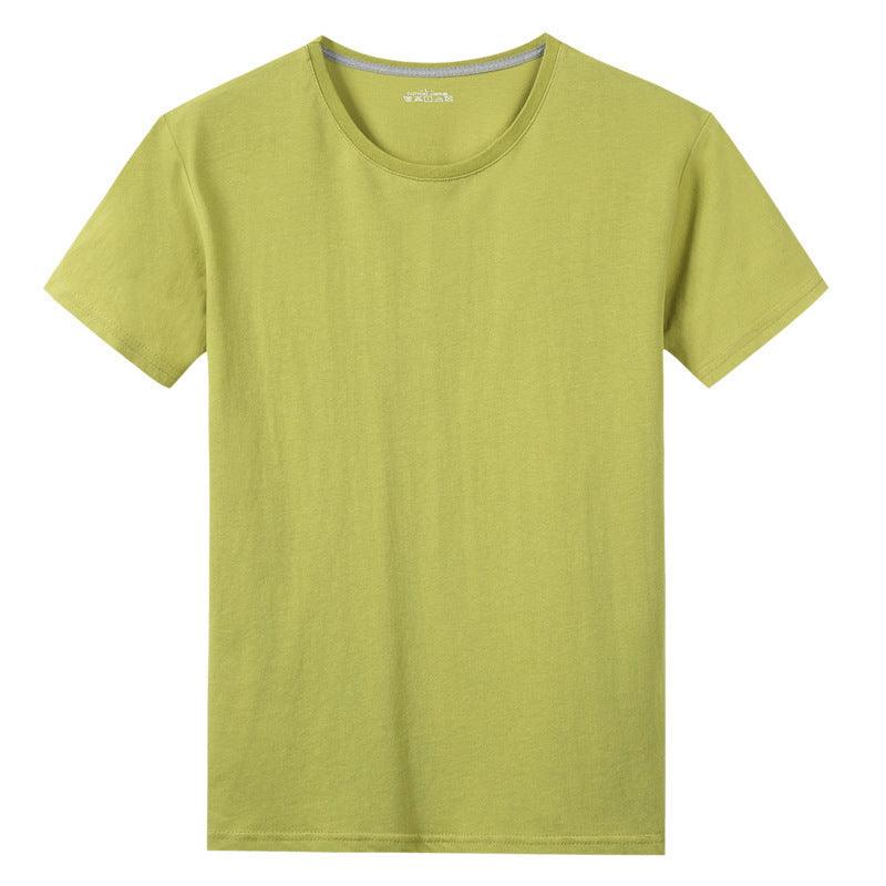 Men S Solid Color Cotton Short Sleeved T Shirt - WOMONA.COM