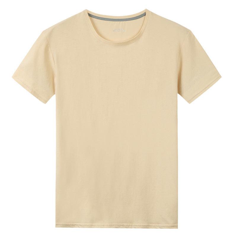 Men S Solid Color Cotton Short Sleeved T Shirt - WOMONA.COM