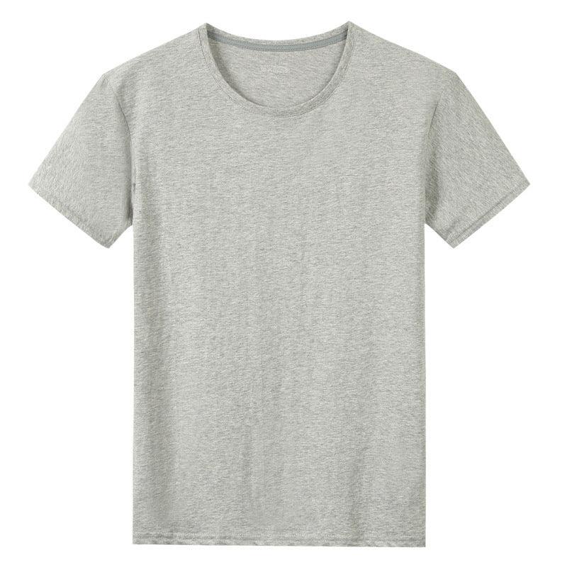 Men S Solid Color Cotton Short Sleeved T Shirt - WOMONA.COM