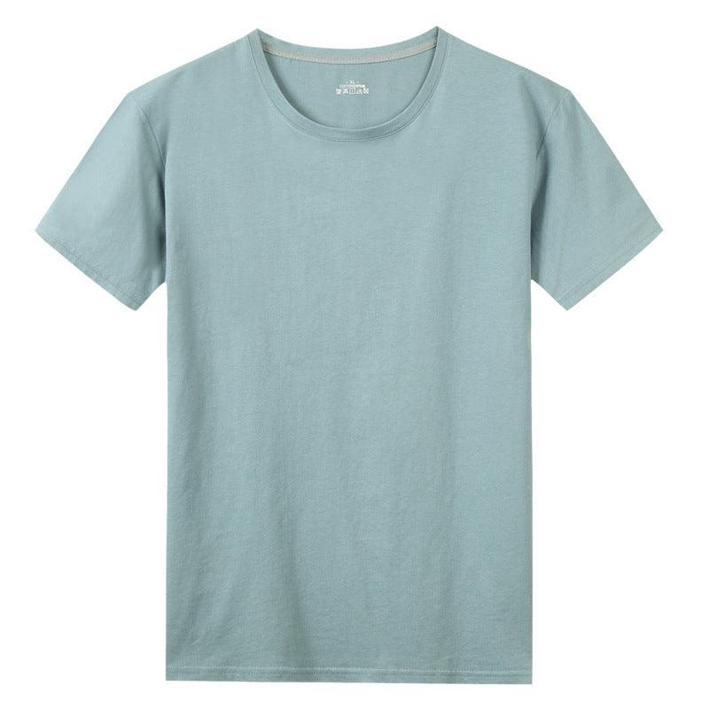 Men S Solid Color Cotton Short Sleeved T Shirt - WOMONA.COM