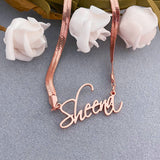 Necklace Stainless Steel Name Snake Chain Necklace - WOMONA.COM