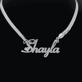 Necklace Stainless Steel Name Snake Chain Necklace - WOMONA.COM