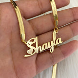 Necklace Stainless Steel Name Snake Chain Necklace - WOMONA.COM