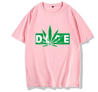 Camiseta de manga corta de algodón para hombre, nueva tendencia de rap, hip hop, hoja de cáñamo, droga, marihuana, camiseta de media manga para hombre