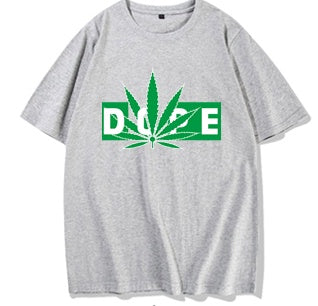 Camiseta de manga corta de algodón para hombre, nueva tendencia de rap, hip hop, hoja de cáñamo, droga, marihuana, camiseta de media manga para hombre