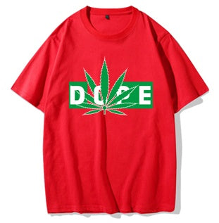 Camiseta de manga corta de algodón para hombre, nueva tendencia de rap, hip hop, hoja de cáñamo, droga, marihuana, camiseta de media manga para hombre