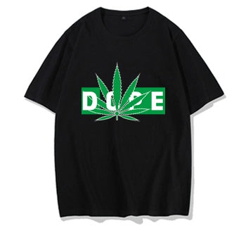 Camiseta de manga corta de algodón para hombre, nueva tendencia de rap, hip hop, hoja de cáñamo, droga, marihuana, camiseta de media manga para hombre