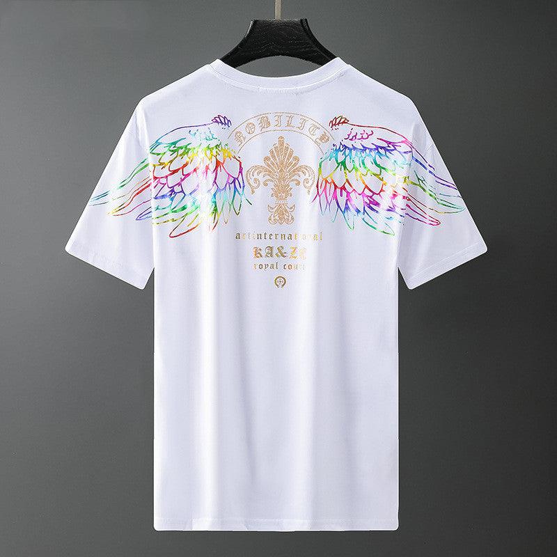 Brand Off Shoulder Short Sleeved T Shirt Men - WOMONA.COM