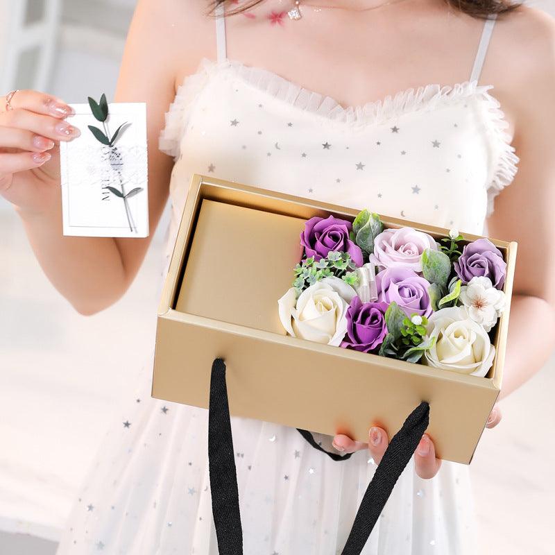 Soap Flower Rose Gift Box Mother's Day - WOMONA.COM