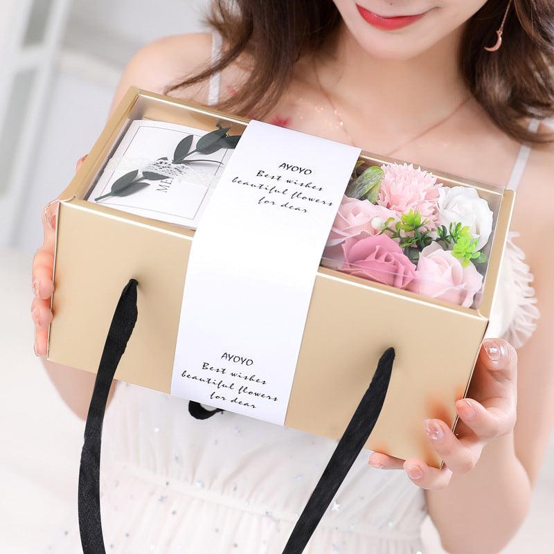 Soap Flower Rose Gift Box Mother's Day - WOMONA.COM