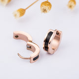 Earrings Black Eound - WOMONA.COM