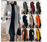 Fashion Solid Color Stand-Up Collar Woolen Jacket