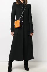 Slim Over-Length Woolen Coat With Large Patch Pockets