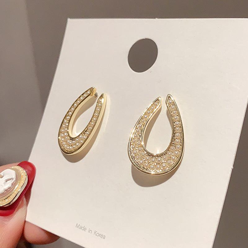 Silver-Tone Faux Pearl Drop Earrings