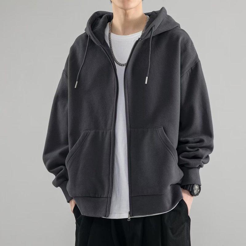 Men's Fashionable Loose All-match Zipper Cardigan Sweater Coat - WOMONA.COM