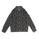 Mens Paisley Print All Over Denim Jacket