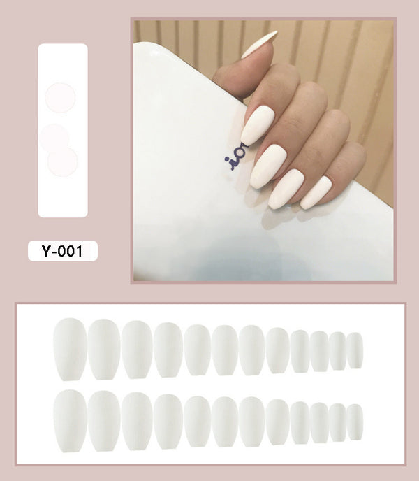 Frosted Short Ballet Wear Finished Fake Nails Solid Color Patch - WOMONA.COM