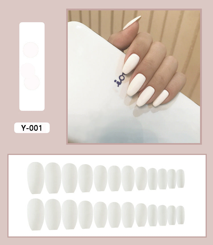 Frosted Short Ballet Wear Finished Fake Nails Solid Color Patch - WOMONA.COM