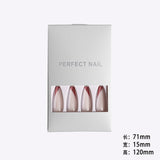 Rose Gold And Beveled Edge French Manicure Long Ballet Nails - WOMONA.COM