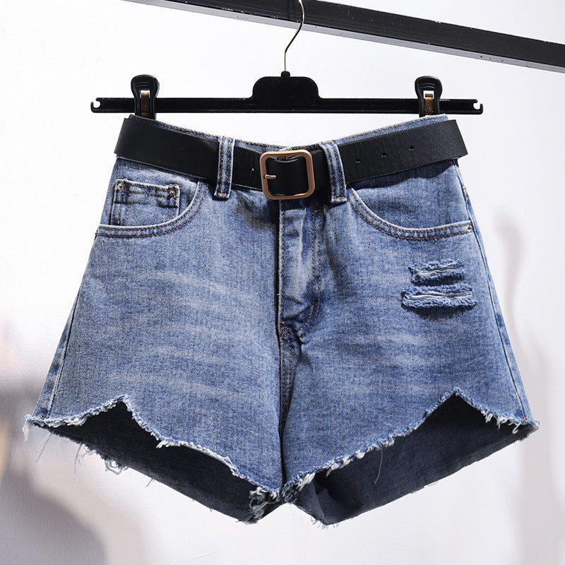 Irregular Denim Shorts Women - WOMONA.COM