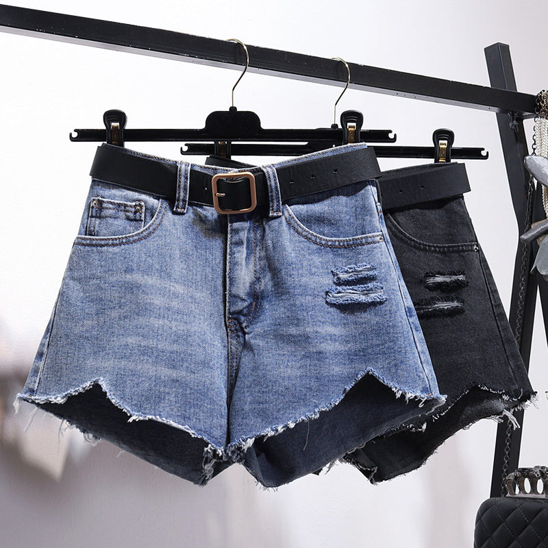 Irregular Denim Shorts Women - WOMONA.COM