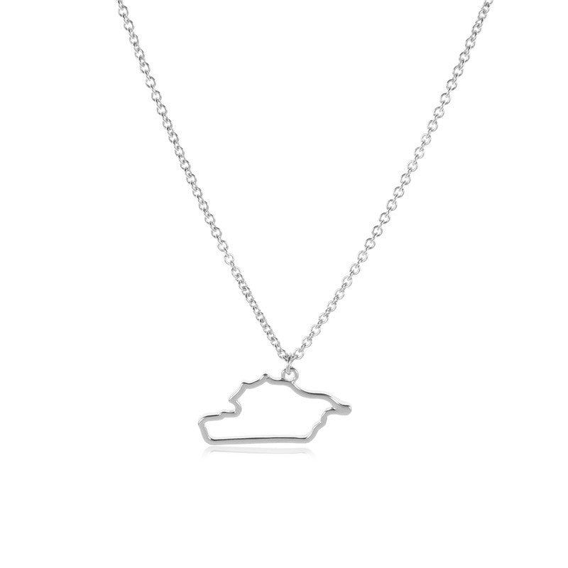 Country Map European Hometown Necklace - WOMONA.COM