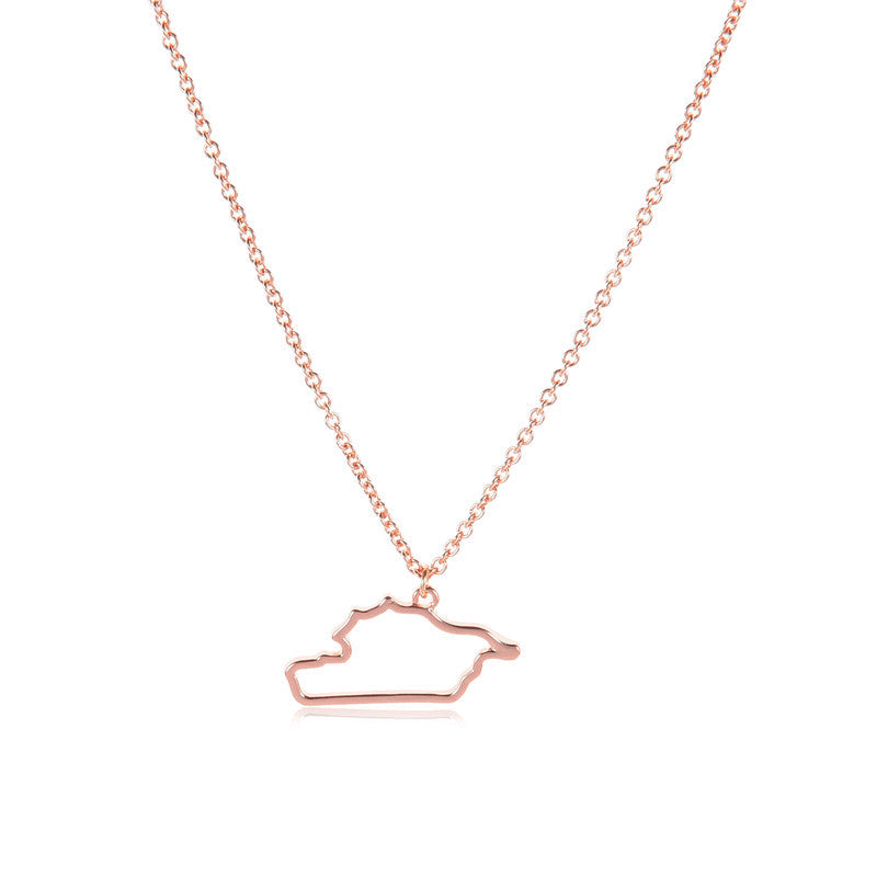 Country Map European Hometown Necklace - WOMONA.COM