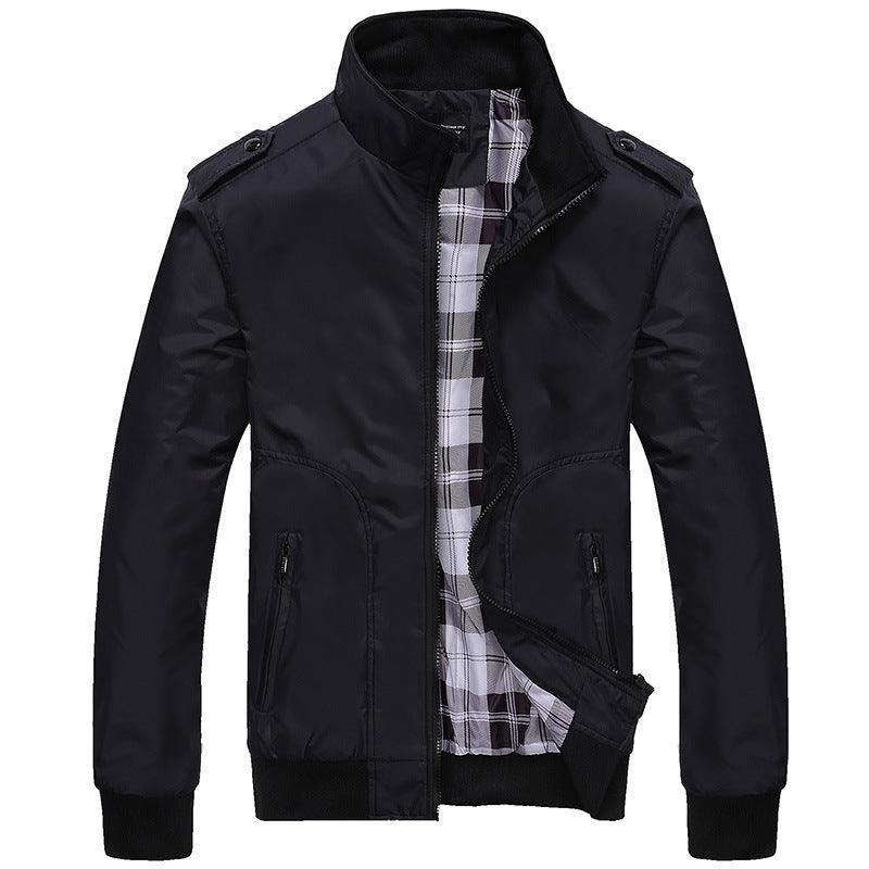 Stand-Up Collar Slim Coat Plus Size Casual Solid Color Coat - WOMONA.COM