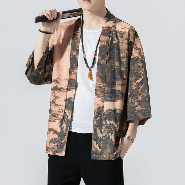 Mens Cardigan Loose Jacket Coat Baggy Tops - WOMONA.COM