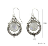 Retro Moon Moonlight Gemstone Ladies Earrings - WOMONA.COM