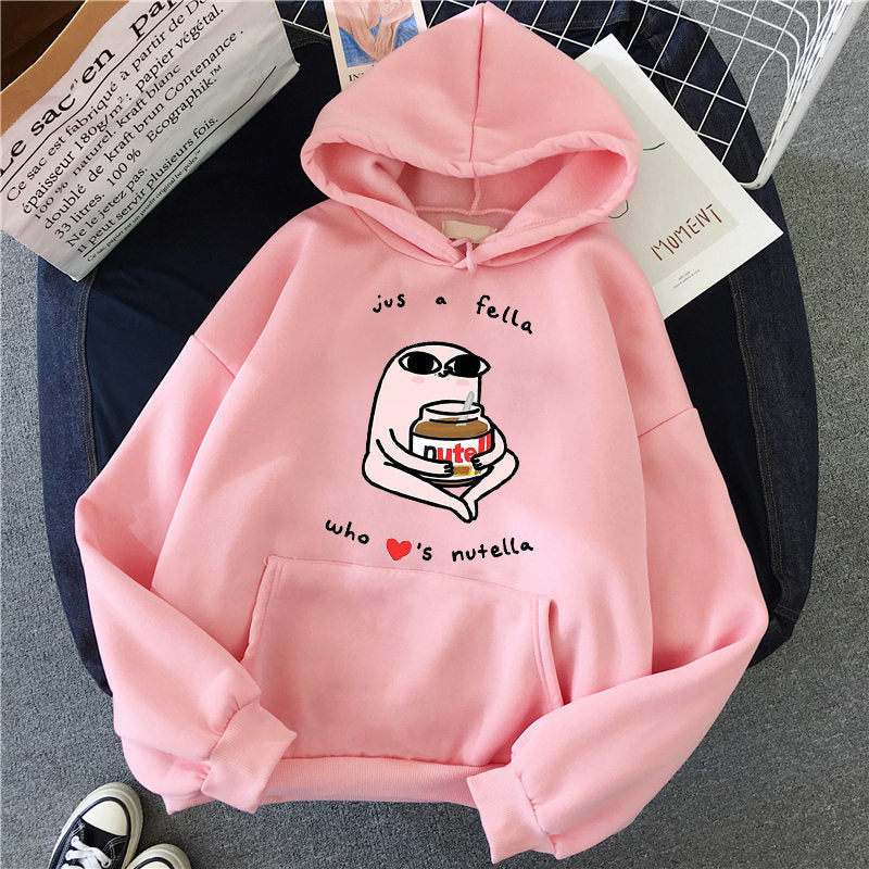 Ladies Sweatshirt Hoodie Casual Printed Top - WOMONA.COM