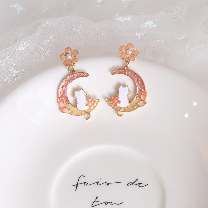 Cat Petal Earrings Women'S Jewelry - WOMONA.COM