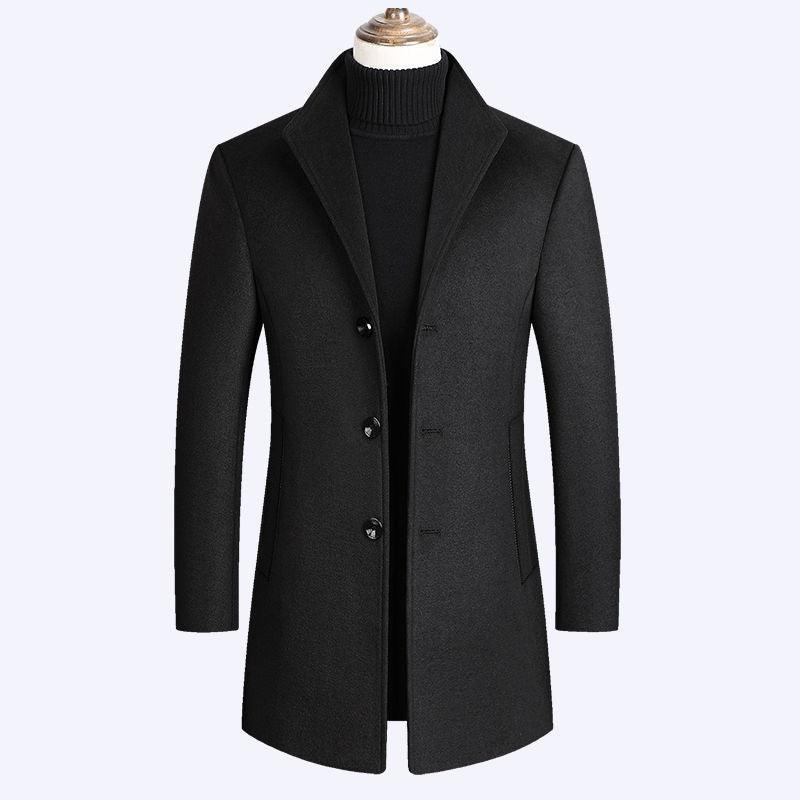 Business Casual Plus Cotton Wool Coat Men's - WOMONA.COM