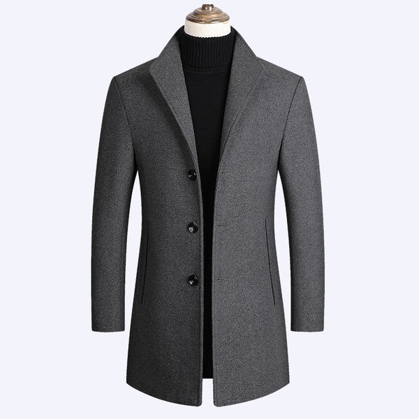 Business Casual Plus Cotton Wool Coat Men's - WOMONA.COM