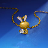 Sterling Silver Rabbit Female Necklace - WOMONA.COM