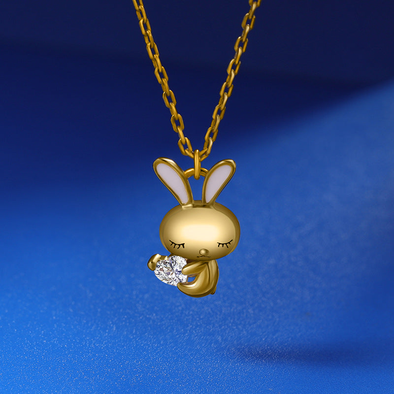 Sterling Silver Rabbit Female Necklace - WOMONA.COM