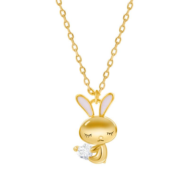 Sterling Silver Rabbit Female Necklace - WOMONA.COM